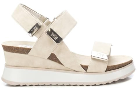 XTI Sandalias 142619 Blanco Roto -Altura cuña 7cm-