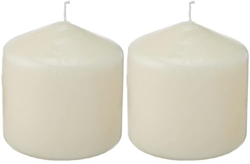 Bolsius, Ivory, Paraffin Wax, Pillar Candle 100 x 100 (Pack of 2)