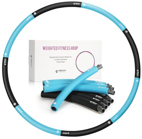FEECCO Weighted Fitness Hoop for Adults, 1-2.3kg Weighted Hoop for Weight Loss