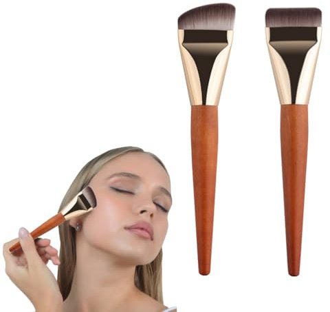 2 PCS Foundation Pinsel,Make up Pinsel,Ultra Thin Foundation Brush,Puderpinsel für Flüssiger Fondation Damen,Beauty Geschenke für Frauen Mädchen.