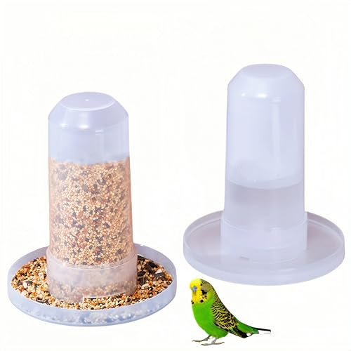 2 Pezzi Distributore Acqua Uccelli, WizeFolk Mangiatoia per Uccelli Automatica, 350 ml Dispenser per Pappagalli,Distributore D'Acqua Pet Mangiatoia Mangiatoia Automatica per Pappagallini, Canarini