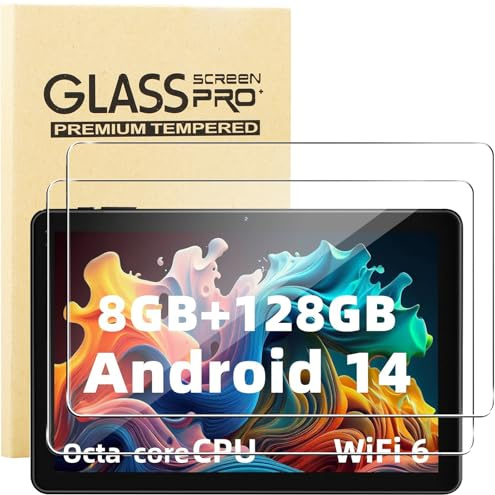 KUSINHOKA Härdat glas till Rebecco Tablet K70 (10 tum) [2 delar] hårdhet 9H skärmskydd [reptålig], [bubbelfri], HD-transparent skärmskydd