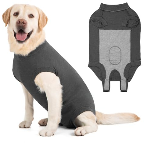 Cyponpy Traje de recuperación para Perros Body Perro postcirujia Chaleco de recuperacion Camiseta Perro postoperatorio Ropa Perros esterilizacion Machos Hembras Protector de heridas Abdominales