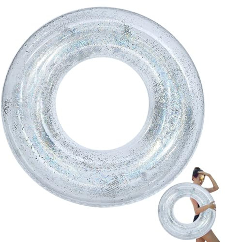 Aufblasbarer Schwimmreifen Schwimmring Erwachsene Groß PVC Schwimming Ring Schwimmringe Schwimmring Glitzer Sommer Schwimmring Aufblasbarer Aufblasbar Schwimmreifen für Erwachsene Sommer Pool Party