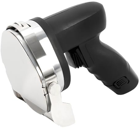 Royyalpa Cortador de kebab inalámbrico, cortador de shawarma para kebab de cordero turco, cortador de carne de acero inoxidable de 80 W con 2 cuchillas, grosor de corte ajustable de 1 a 8 mm, ideal