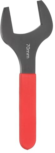 sourcing map Single Open End Wrench 70mm Metric 15 Degree Offset Angle U-Shaped Open Ended Spanner Small Flat Head Blackening Wrench with Red Shank for Automotive Repair Furniture Assembly