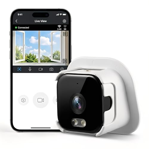 Elprico Caméra de Surveillance Fenêtre Intérieure 2K Anti-Reflet IA, Sécurité WiFi 2.4/5GHz, Vision Nocturne Couleur, Détection Mouvement, Audio Bidirectionnel