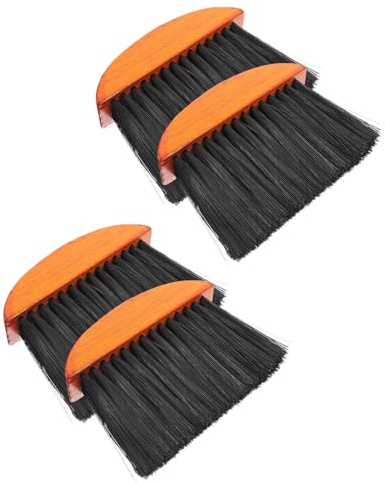 IWOWHERO Set da 4 Spazzole per la Pulizia del Stufa Manico in Legno Spazzole per a Legna Resistenti al Calore Piccole Scope Manuali Ergonomiche per Pulizia Casa e Caminetti Adatte a