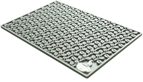 Tappetino antiscivolo da bar, assorbente, ideale per la casa e la conservazione con dimensioni premium e non 45 x 30 cm, realizzato in vetro scivola durante l'uso (grigio singolo)