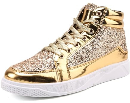 Chaussures Homme à Paillettes Brillantes - Baskets Pailleté Argenté Doré ou Noir - Sneakers Mode avec Semelle Épaisse Confortable - Chaussures de Sport Lifestyle Tendance Marche Lumineuses Quotidien