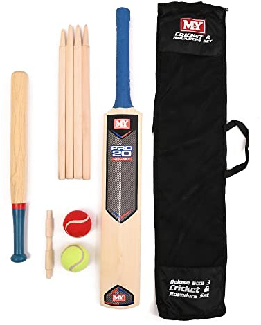 M.Y Size 3 Cricket & Rounders Outdoor Games 2-in-1 Set | Garden Games
