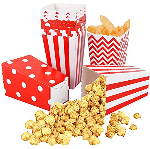 12pcs Popcorn Boite petite boite pop corn mini boite pop corn paquet pop corn Conteneurs de Bonbons en Papier Sacs De Papier De Maïs éclatés pour Les Anniversaires Soirée Cinéma Carnaval Fête