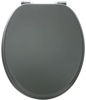 VEROSAN MDF WC-Sitz FINE anthrazit mit Absenkautomatik für geräuschloses Schließen, mit Hochglanzoberfläche, angenehmer Sitzkomfort, max. belastbar bis 175 kg