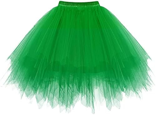Zookey verde Gonna Tutu da Danza Adulto Classico sottogonne Balletto Petticoat 5 Strati tutu gonna in tulle Festa Danze Gonna per donne e ragazze (Taglia: S)