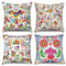 Hnmdmyi Housse de Coussin Fleurs 40x40 Set de 4, Mexicain Coloré Oiseaux Ethniques Fleurs Décoratives Taie d'oreiller Art Esthétique Lin Housse de Coussin pour Canapé Lit Jardin Extérieur Home Decor