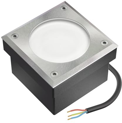 ledscom.de 1x LED gatsten NEOLUM för utomhusbruk, IP67, kantig, 10 x10cm, inkl. glödlampa GX53, 56lm, vit