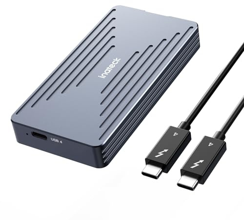 Inateck 40Gbps M.2 NVMe SSD-Gehäuse, Aluminium Festplattengehäuse, USB4.0/Thunderbolt 4, werkzeuglose Installation für windows 8/10/11, Mac OS, unterstützt 2230/2242/2260/2280 SSDs, M-Key, FE2028