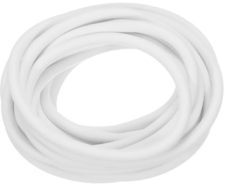 QUARKZMAN Nastro Tenuta Schiuma Silicone, Diametro 5 Mm (0,2) Lunghezza 4 Metri (13,12 Piedi) Guarnizione Gomma Spugna Rotonda Corda Gomma Solida per Macchinari e Industrie, Bianco
