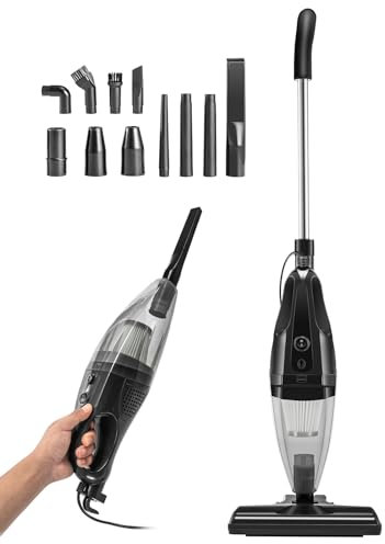 Youyijia 2-in-1 Upright Handheld Vacuum Cleaner - Corded Stick Vacuum with HEPA Filter for Efficient Cleaning - Lightweight & Versatile (Grey)