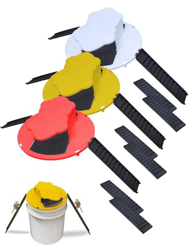 Trappola per topi e topi in 3 colori, con coperchio ribaltabile, ripristino automatico multi cattura trappola umana per topi per interni ed esterni, adatta per secchio da 5 galloni
