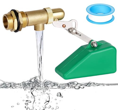 Nxyupv Vanne à Flotteur 3/4 Pouces, Vanne à Flotteur en Laiton pour Réservoir D'Eau, Vanne à Boisseau Sphérique Flottante avec Bras Réglable, Contrôle Automatique Du Niveau D'Eau