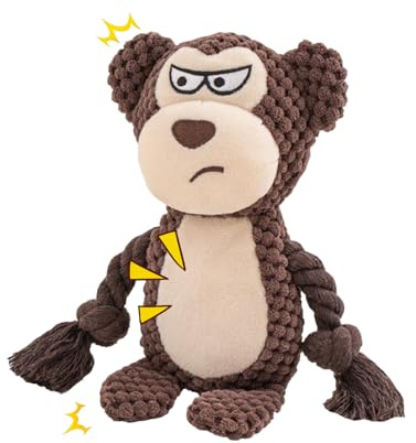 Fadcaer Squeaky Dog Toys: Durable, Interactive Dog Toys with Crinkle Paper, Great for Small and Medium Dogs (Monkey)