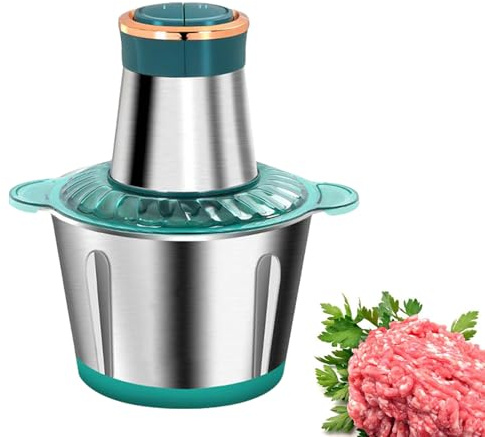 SVCEQZE Picadora de carne eléctrica, Picadora de carne de acero inoxidable, Máquina automática para picar eléctrica, Pequeño procesador de alimentos, picador de verduras resistente para