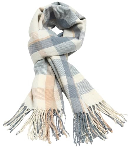 GWAWG Sciarpa tartan invernale per donne Scialli lunghi e morbidi in cashmere Accessori di moda per le feste di Natale Regali per l'esterno, blu, Taglia unica