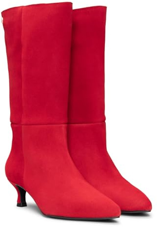 miMaO Botas de mujer en piel de media caña color ROJO, EU 36