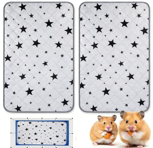 2-pack återanvändbara dynor för marsvin, 120 x 60 cm, tvättbar och superabsorberande pee-pad burmatta, smådjursmattor för kanin, hamster (ljusgrå, 60 x 120 cm)
