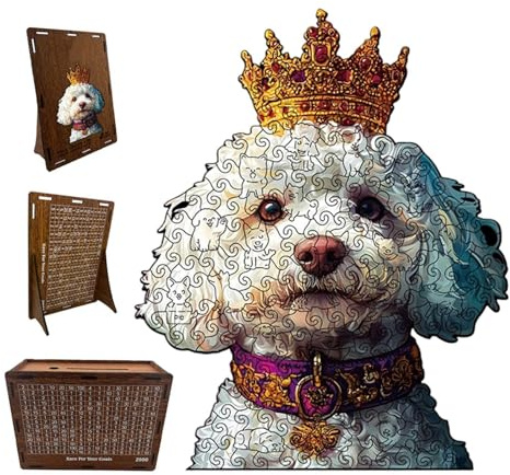 Puzzle de madera con forma de perro decorativo