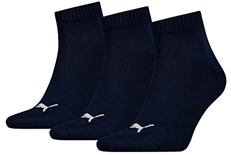 PUMA Unisex Puma Unisex 3p Quarter Plain Sock, Blue (Navy), 9-11 Manufacturer Size 43-46 UK