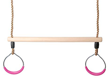 OTITU Anneaux d'Escalade et de Gymnastique en Corde pour Enfants - Balançoire De Jardin et De Jeu - Rose