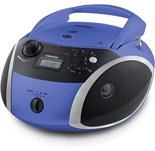 Grundig GPR1100 GRB 3000 BT Radio portátil Boombox con Bluetooth Azul/Plata,