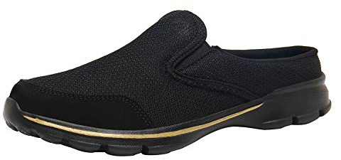 ChayChax Souple Confort Sabots Femme Homme Pantoufle de Maison Chaussons d'Intérieur Extérieur Respirante Antidérapant Mules Dames, Noir A,43 EU