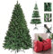 FlickBuyz-Colorado Green Pine Bushy Artificial Christmas Tree Tips 5ft/6ft/7ft Xmas Tree With Metal Stand & FREE BAG (7FT (210CM) 1000 tips)