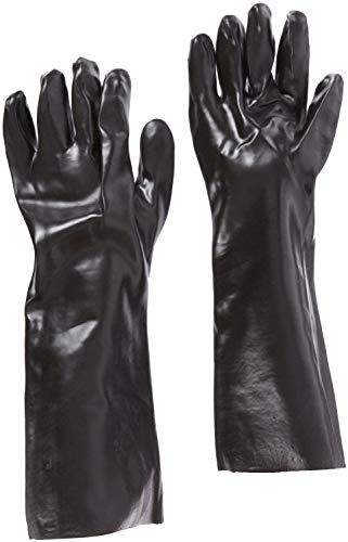 Xpose Safety 18” Chemical Resistant Gloves - Heavy Duty, PVC Coated, Comfort Lined - Acid, Oil and Alkali Protection - Forearm Length (12 Pairs - 18)