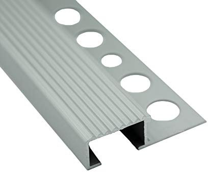 Alu Stufenprofil Fliesenschiene Profil Treppe Schiene L300cm H12mm silber