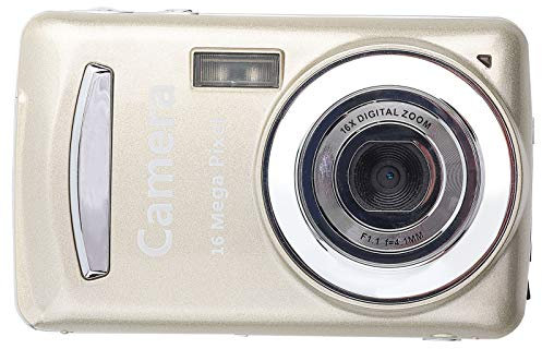 Digitalkamera, Kompakte Vlogging-Kamera 16MP 720P 30FPS 4X Zoom HD Digital-Videokamera für Anfänger Fotografie (Gold)