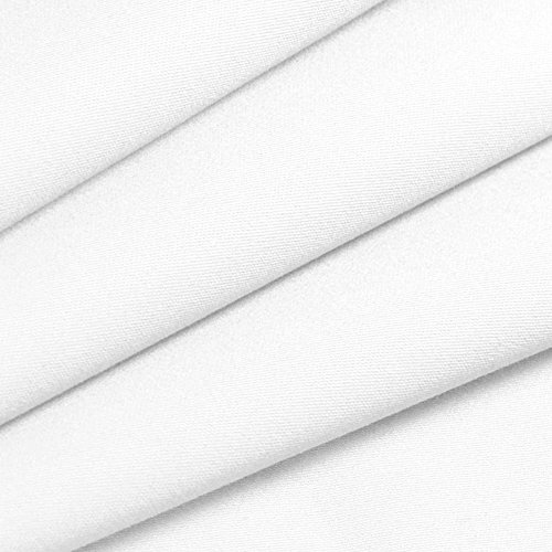 Tela blanca lisa 100% algodón para manualidades, colchas, sábanas, banderines, material de calico tejido (60 - 150 cm de ancho, 3 metros)