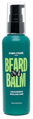 Men Rock Bartbalsam – Bart Weichmacher mit Koffein & Sizilianischer Limette, Nicht-Fettender Conditioner für Bartpflege, 100ml