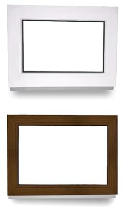 Kunststofffenster - Festverglasung - Fenster - innen weiß/außen nussbaum - BxH: 75 x 65 cm - 750 x 650 mm - 2 fach Verglasung - 60 mm Profil