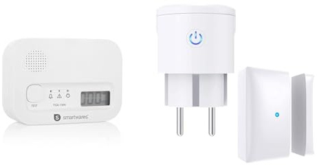 Smartwares Kohlenmonoxid melder & EXTSUD Funk Abluftsteuerung mit Fenster-Magnetkontakt und Funksteckdose