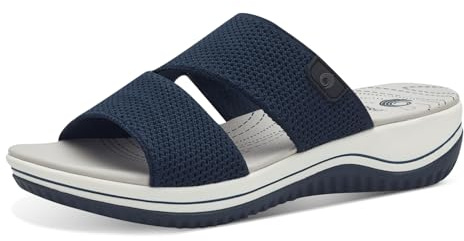 Jana Coshy Original – Die Hallux-freundliche Pantolette 8-27270-43 blau H-Weite