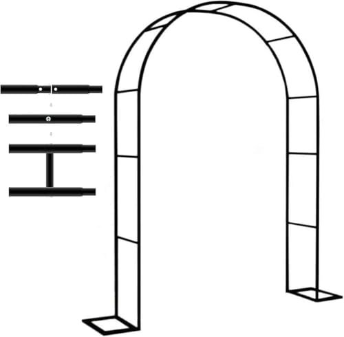 MISKYN Arco for Plantas De Metal for Rosal Trepador, Marco De Soporte De Jardín con Base, Arco Jardin Exterior, Negro 140X230cm 180X230cm 300X230cm,Negro,W3M*H2.2M