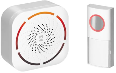 Miratic Campanello Senza Fili da Esterno Ricevitore Plug-In 36 Suonerie Campanello Wireless 5 Livelli di Volume 0-86 dB Portata 150m Ufficio Albergo (alimentazione di rete)
