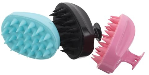 CIYODO 3pezzi Spazzola per Capelluto Portatile da Pettine Massaggiante Spazzola per Pulizia Massaggiante per Shampoo Strumenti per Lavaggio Capelli per Capelli Spessi Sottili e Ricci