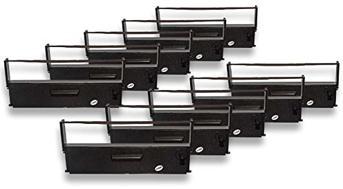 vhbw 10x Farbband Schriftband kompatibel mit Epson TM-U 590, TM-U 930, TM-U 925, TM-U 930 II Nadeldrucker, Bondrucker - Schwarz