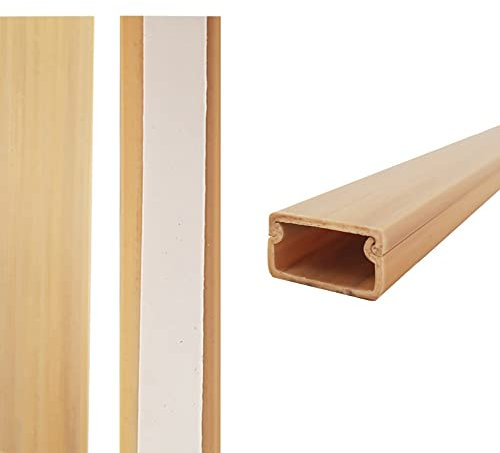 EDM 66093 Mini Canal Adhesiva, Madera Clara, 2m x 19x11 mm