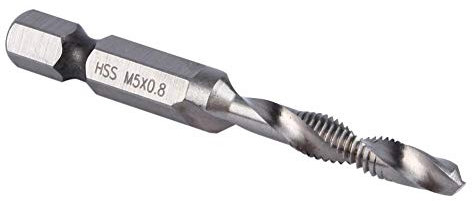 Akozon Hexagonal Handle Compound Tap Drill Bits M5 HSS 1/4 Hex Shank Drill Tap Taper Drill Bits Power Tool Part Tapping Drill Bit Set Drill Tap Bit
